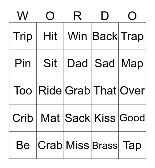 Spelling test Bingo Card