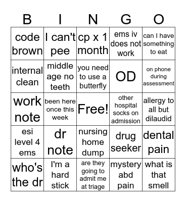 er bingo Card