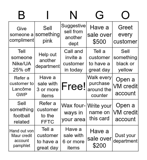 BINGO Card