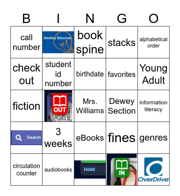 Library LINGO Bingo Card