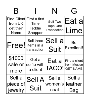 Excellence Bingo  Bingo Card