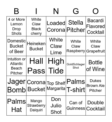 PFC Bar Bingo Card