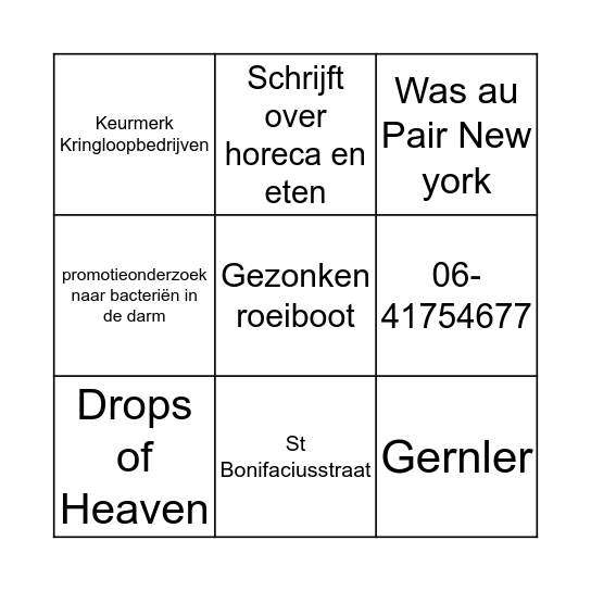 Smoelenboek Bingo Card