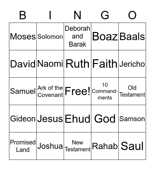 People of the Promised Land Bingo Card