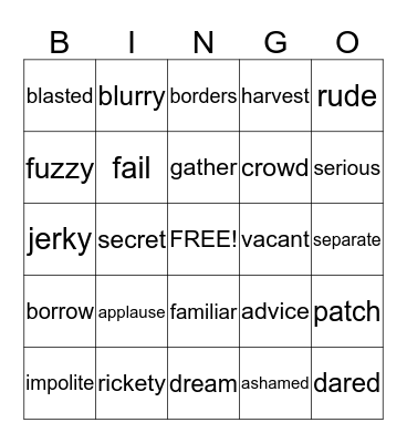 The Harvest Birds - Kamishibai Man Bingo Card