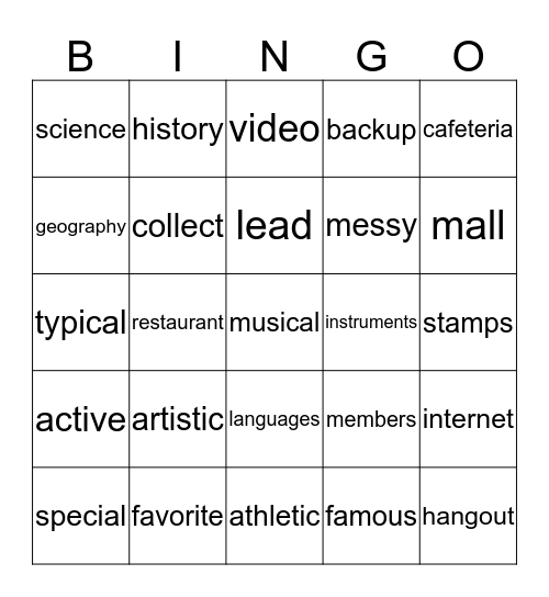 Bingo Card