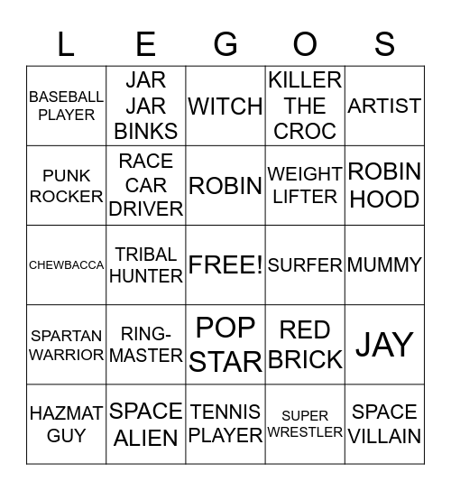 LEGOS BINGO Card