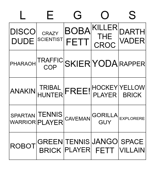 LEGOS BINGO Card