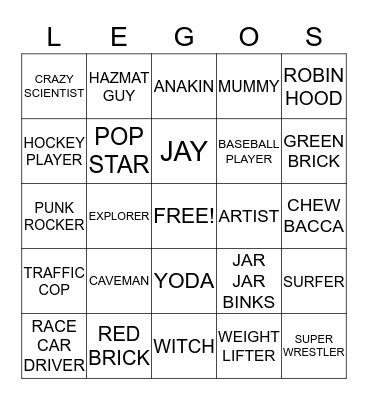 LEGOS BINGO Card