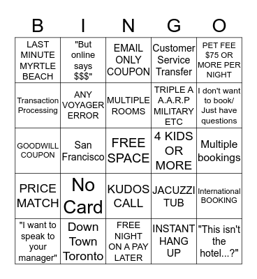 Misfit Bingo Card