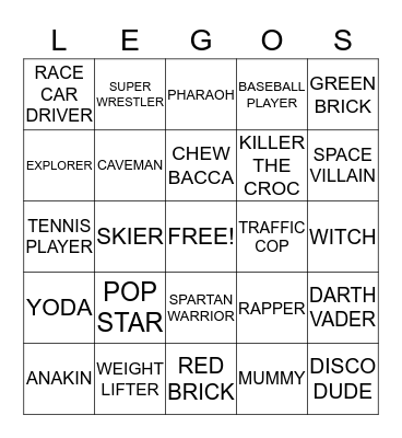 LEGOS BINGO Card