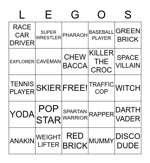 LEGOS BINGO Card