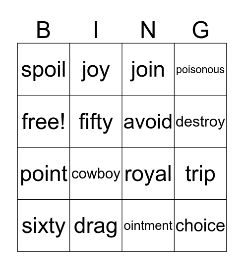 Year 2 - week 8 spelling list  Bingo Card