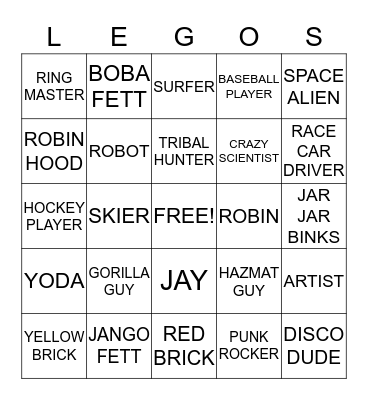 LEGOS BINGO Card