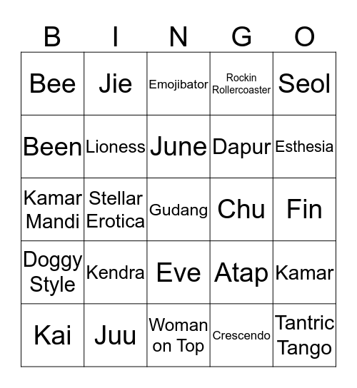 yuripakr Bingo Card