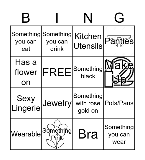 Brides Gift Bingo Card