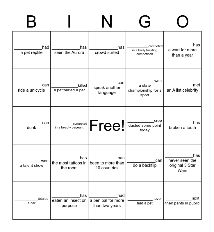 LEADER BINGO Card