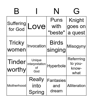 Party in the Middle! Bingo Card