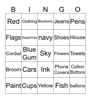 Blue  Bingo Card