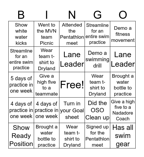 September Bingo Card