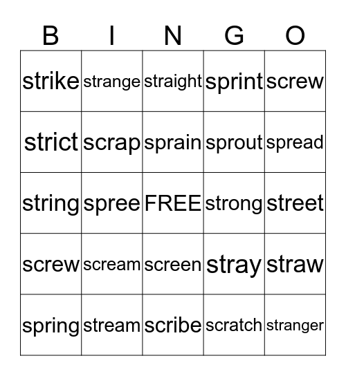 Strawberry Bingo Card