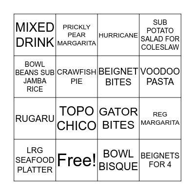 THE LOST CAJUN Bingo Card