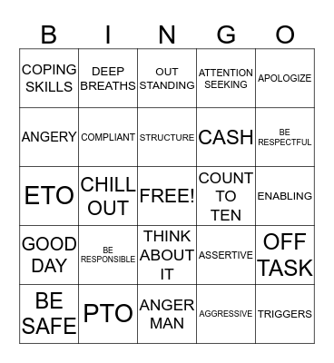 LIFE SKILLS Bingo Card