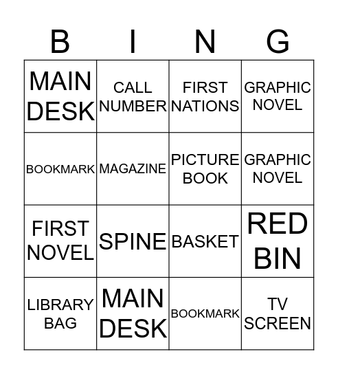 LIBRARY BINGO Card