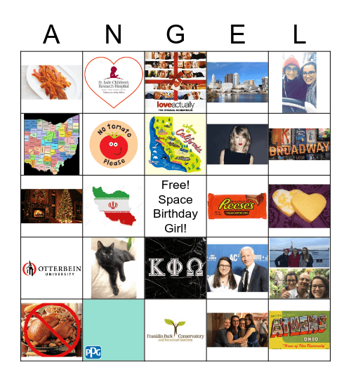 Birthday Girl BINGO Card