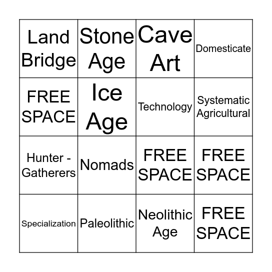 VOCAB BINGO Card