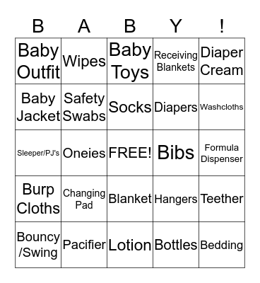 What did Baby Estopare GET???  Bingo Card