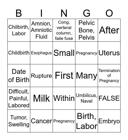MI Chapter 9 Bingo Card