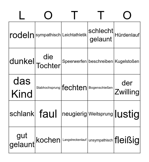 Kapitel 1 Bingo Card