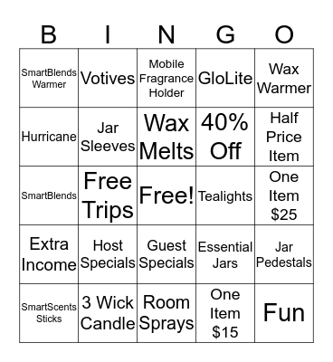 PartyLite BINGO! Bingo Card