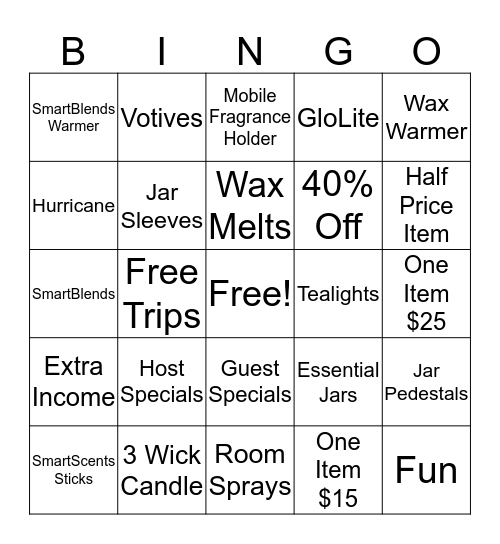 PartyLite BINGO! Bingo Card