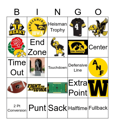 2018 Johnson County Hawkeye Spirit Week! Bingo Card