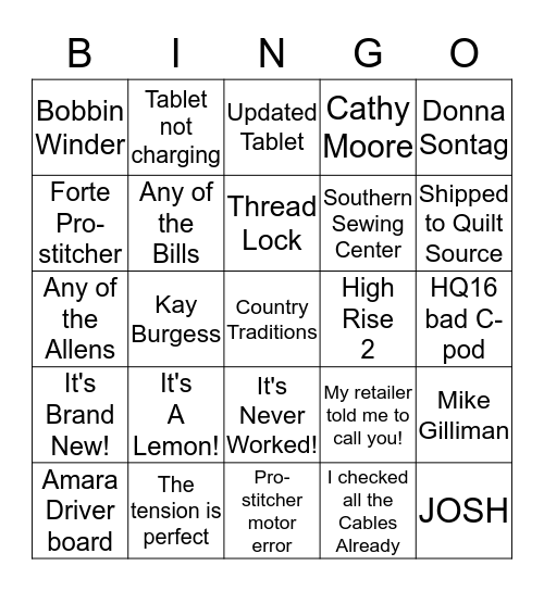 Tech Bingo Card
