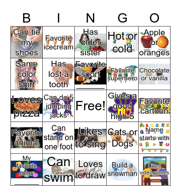 Say Hello!  Bingo Card