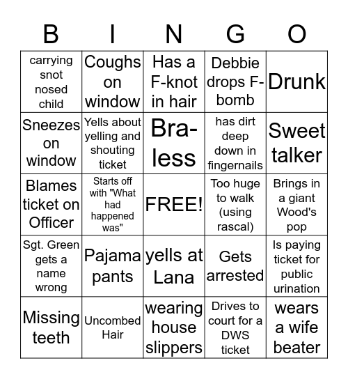 Court Day BINGO Card
