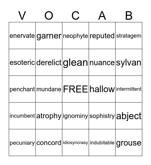 We Love.... Bingo Card