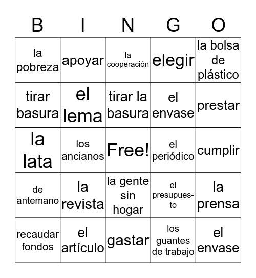 E-3, U2,L1-Todos Para Uno y Uno Para Todos- Bingo Card