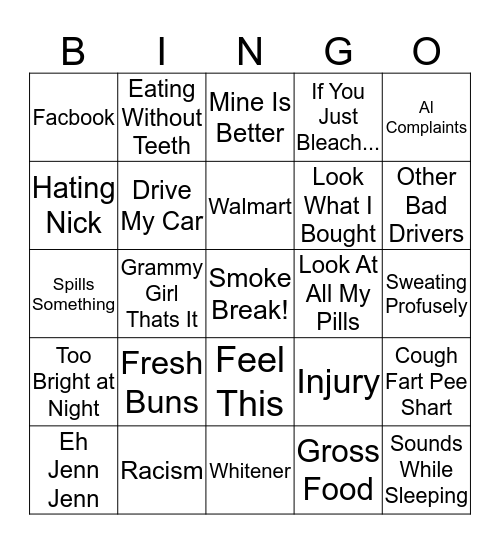 MOM Bingo Card
