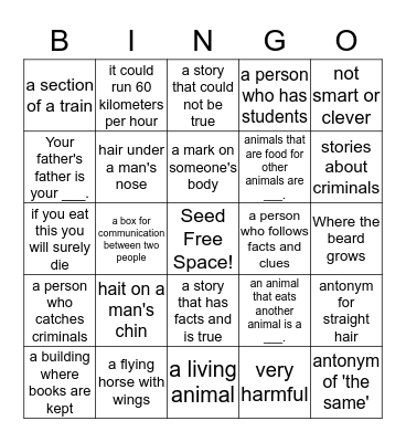 2018-9 Superminds 4b Vocabulary, Units 5-6 Week 4-6 Bingo Card