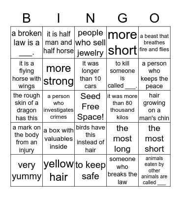 New Superminds 4b Vocabulary, Units 5-6 Week 4-6 Bingo Card