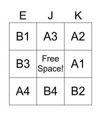 EJ King Open House 2018 Bingo Card