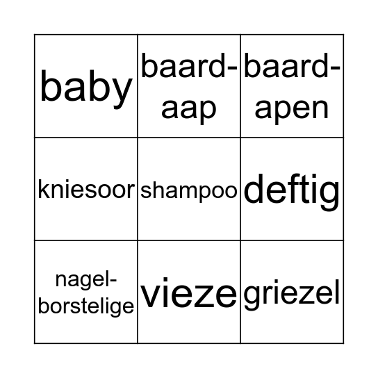 De griezels! Bingo Card