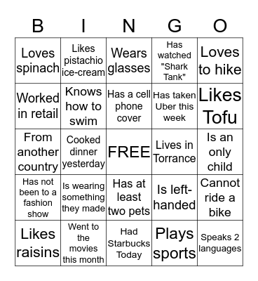 Tailor Made Fashion Club-Bingo Card