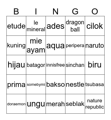 FEL2CITY xixixi Bingo Card