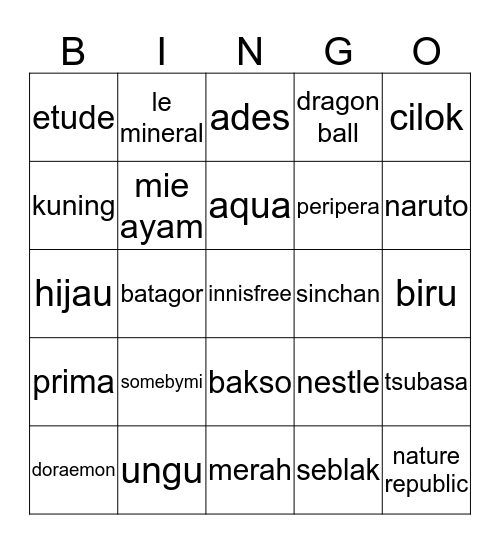 FEL2CITY xixixi Bingo Card