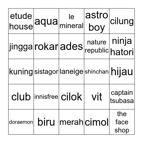 BANG SAT Bingo Card